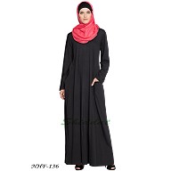 Travel Abaya in Jersey - Black